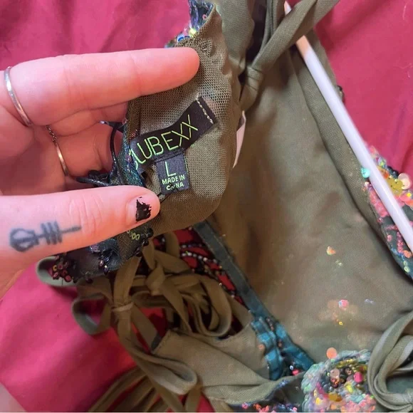 Club Exx x Dolls Kill Fluorescent Eden Crop Tank - Picture 6 of 6